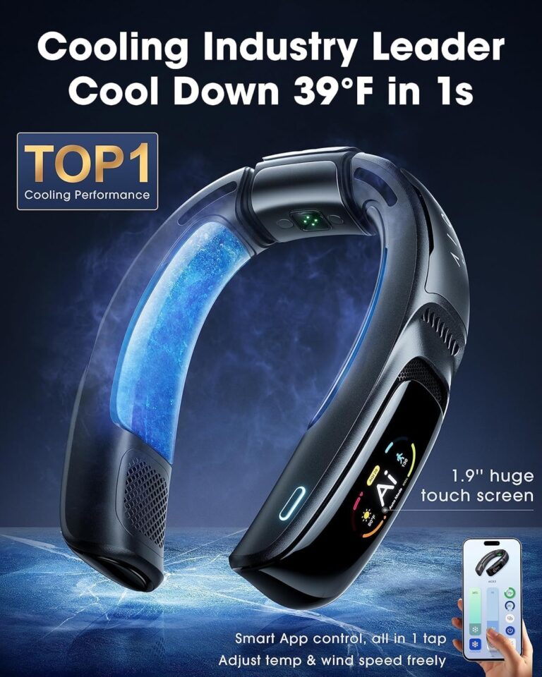RANVOO No.1 Cooling A/C AICE 3 AI Neck Air Conditioner 7000mAh 30H [Full-body Cooling/Heating] for All Seasons [Health Monitor] Personal Neck Fan Cooler Heater Rechargeable Wearable Music Call Gift - Image 7