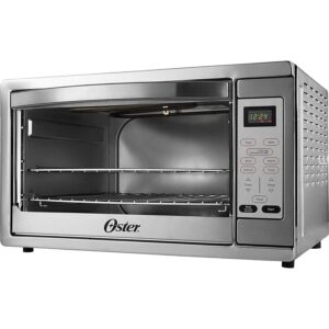 Oster Toaster Oven, 7-in-1 Countertop Toaster Oven, 10.5" x 13" Fits 2 Large Pizzas, Stainless Steel