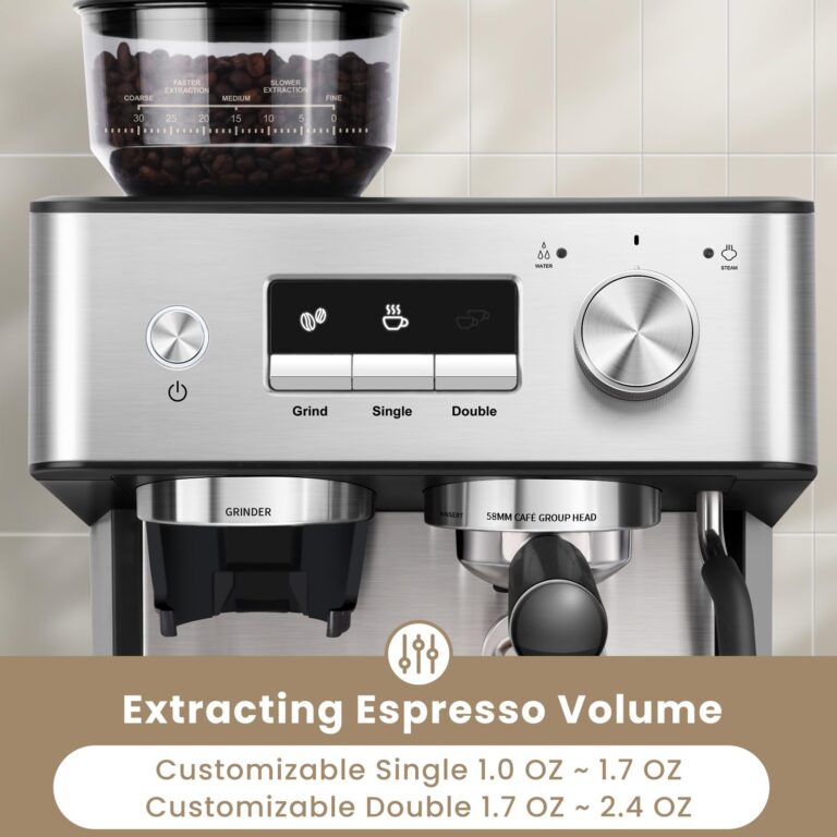 Gevi Espresso Machine with Grinder, 20 Bar Expresso Coffee Machines with Milk Frother Steam Wand, Professional Espresso Maker, 2.3L Water Tank, Cappuccino & Latte Machine, Espresso Machines for Home - Image 5