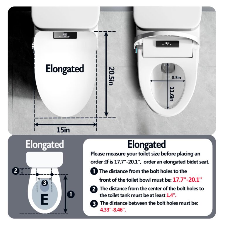XCQQ Bidet Toilet Seat Elongated, Bidet with Warm Water and Air Dryer, Heated Toilet Seat, Multiple Spray Modes for Family Members, Self Cleaning Nozzle, Night Light, Remote Control - Image 3