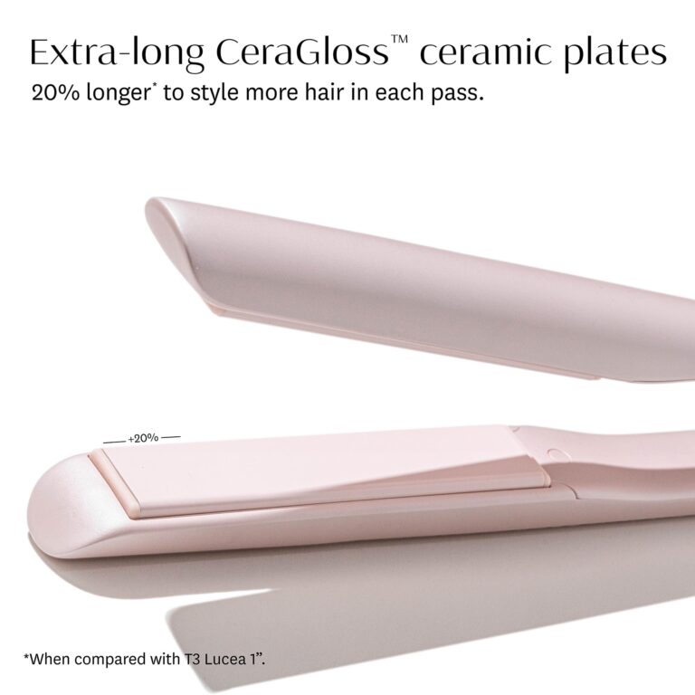 T3 SinglePass Smooth X Professional Flat Iron with Extra-Long Ceramic Plates for Faster Styling, 9 Heat Settings for All Hair Types, For Straightening, Curling, and Waving - Image 5