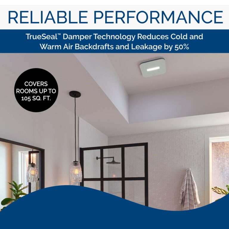 Broan-NuTone AE110LK Ventilation Fan with LED CleanCover and Roomside Installation, ENERGY STAR Certified, 110 CFM, 1.0 Sones, White - Image 4