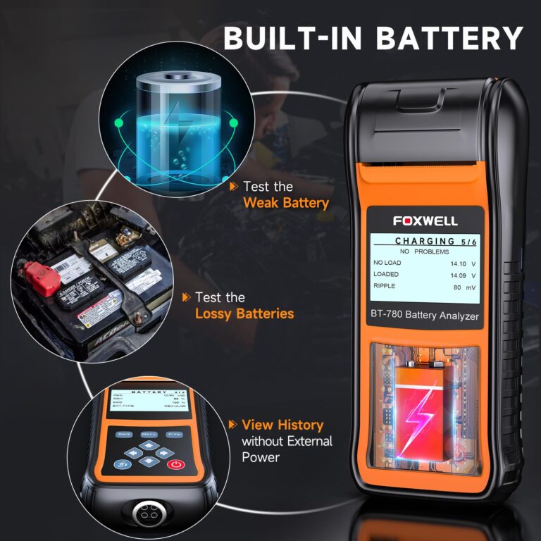 FOXWELL BT780 Car Battery Tester, 12V 24V Battery Load Tester with Printer 100-2000CCA Digital Automotive Cranking Charging System Analyzer for Car Motocycle Heavy Duty Truck Marine SUV Boat - Image 9