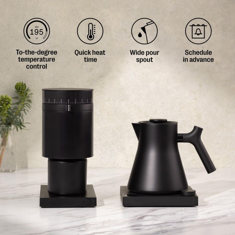 Fellow Corvo EKG Pro Electric Tea Kettle - Quick Heating, Precise Temperature Control Electric Kettle, Scheduling, Built-in Brew Timer for Boiling Water - Matte White with Maple Handle - 0.9 Liter - Image 4