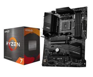 INLAND AMD Ryzen 7 5700X 8-Core 16-Thread Unlocked Desktop Processor with MSI B550-A PRO ProSeries Motherboard (AMD AM4, DDR4, PCIe 4.0, SATA 6Gb/s, M.2, USB 3.2 Gen 2 ATX)