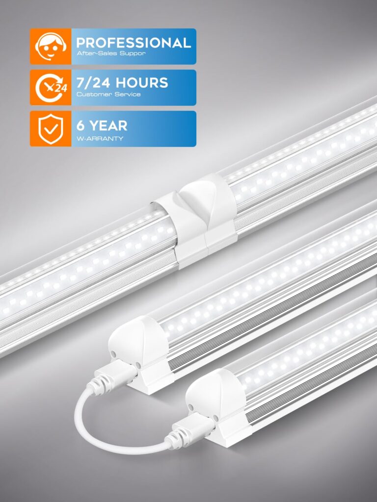ELEKICO 8ft Led Shop Light, Super Bright 100w 5000k 15000lm 8' Led Shop Lights 8ft, Linkable 96" 8 Foot Shop Light 8 Ft for Garage Warehouse Factory Barn Garage 10pack - Image 4