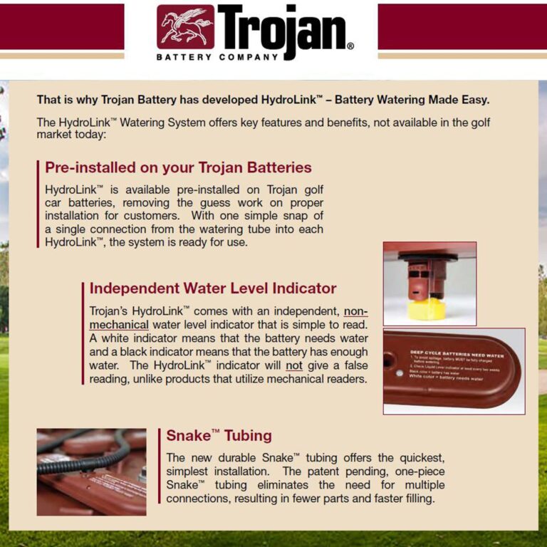 Trojan HydroLink Watering System for 48V Club Car 8V Battery Kit - Image 5