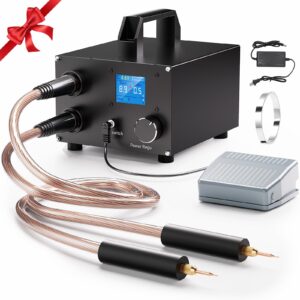 Seesii Dual Farad Spot Welder, 250 Gears Adjustable 3000F Capacitor Battery Spot Welder with 1.8'' LCD Display,Portable Spot Welder for 0.1-0.3mm Nickel Strip Welding, Ideal for Battery Pack Making