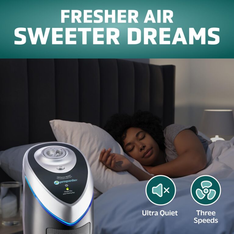 GermGuardian Air Purifier for Home with HEPA Pure Filter, for Wildfire Smoke, Pet Dander, Pollen, Odors, Large Rooms Up To 743 Sq. Ft., Removes 99.97% Pollutants, UV-C, 2-Pack, 22", AC48252PK, Gray - Image 4