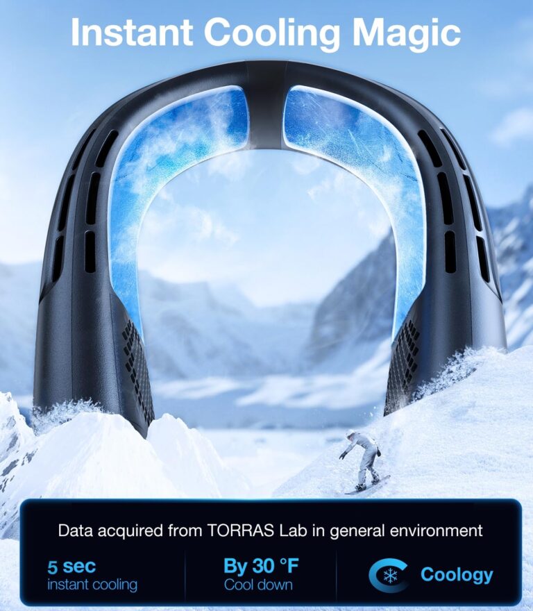 TORRAS COOLiFY 2S【Extended Battery Version】 Neck Air Conditioner 【28 Hrs Cooling】, Portable Personal Cooler Neck Fan, App Control Rechargeable Neck Fans that blow cold air for travel - Image 4