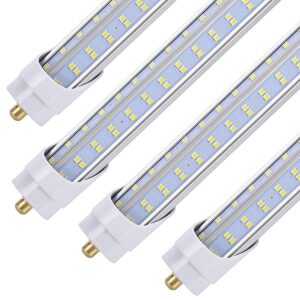 BSK.BESTKA (10-Pack),8 Foot LED Bulbs,120W 19000lm 6000K Cold White, Super Bright, T8 T10 T12 LED Tube Lights, V Shaped 8FT LED Tube Light 270 Angle,FA8 Single Pin LED Lights, Clear Cover