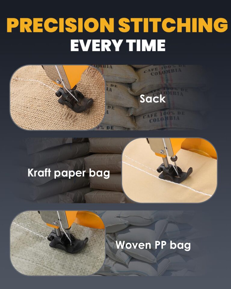 Hanchen Cordless Bag Sewing Machine Battery Powered Bag Sealing Machine High Speed Bag Closer Bag Closing Machine Bag Stitching Machine Bag Stitcher Packing for Feed Sacks Jute Seed Vinyl Rice Bags - Image 5