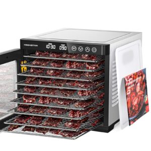 KEENSTAR Food Dehydrator Machine, 9 Stainless Steel Trays Jerky Dryer with Digital Adjustable Timer & Temperature Control, Dryer Machine for Dog Treats, Herb, Veggies, Meat, Fruit