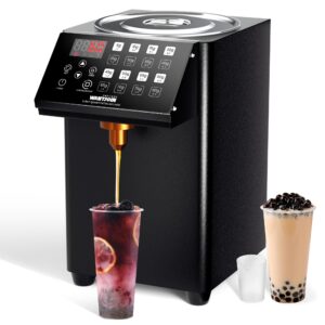 WantJoin Automatic Fructose Dispenser for Commercial, Stainless Steel Syrup Dispenser for Bubble Tea Equipment, Fructose Quantitative Machine with Measuring Cup, 8.45QT, Black