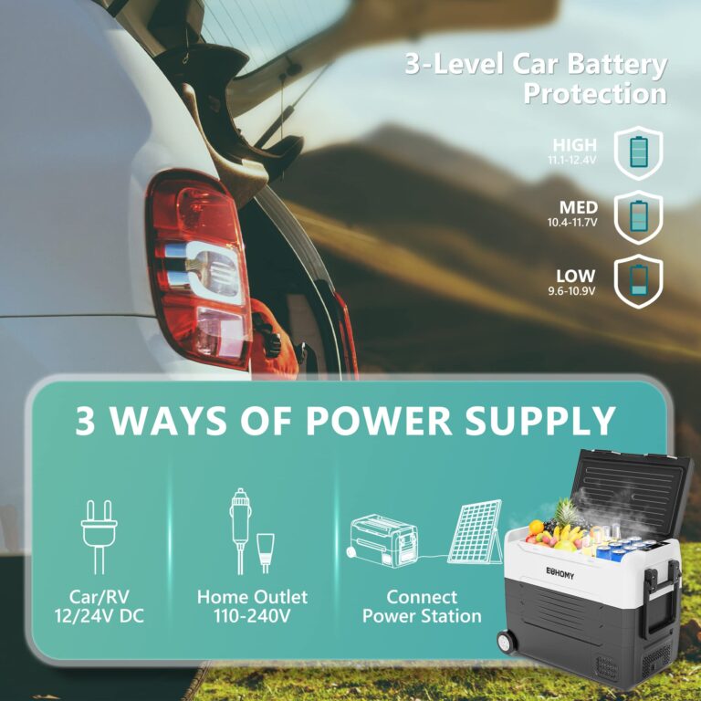 EUHOMY 12 Volt Refrigerator, 58QT(55L) 12V Fridge, Electric Cooler 12/24V DC 120-240V AC -4℉~68℉, 12V Freezer Removable Divider, Car Fridge For Camping, RV, Travel, Fishing, Outdoor - Image 3