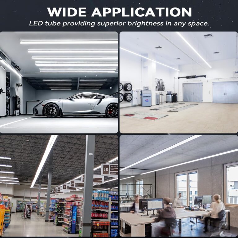 JESLED LED Shop Light 8FT, 100W 6500K Cool White, 15000LM High Output, V Shape, T8 Linkable 8 Foot LED Tube Lights for Garage, Warehouse, Plug and Play, Clear Cover - Image 2