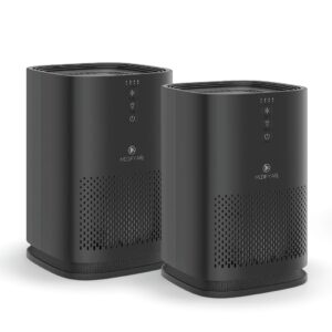 Medify MA-14 Air Purifier with True HEPA H13 Filter 428 ft² per Hour for Smoke, Odors, Pollen, Pets 99.9% Removal to 0.1 Microns Black, 2-Pack