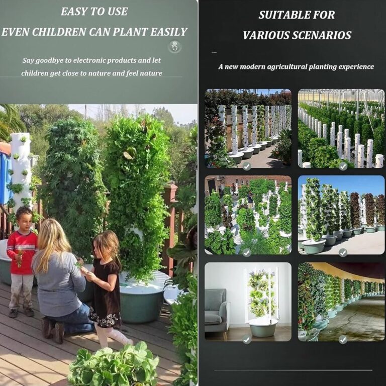 Hydroponic Growing System Outdoor Indoor Vertical Garden Home Gardening System Soilless Cultivation Herbs Fruits Vegetables Vertical Plant Tower, Hydroponic Tower, Beginner kit,5Layer - Image 2