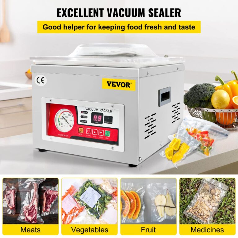 VEVOR Chamber Vacuum Sealer, DZ-260A 6.5 cbm/h Pump Rate, Excellent Sealing Effect with Automatic Control, 110V/60Hz Professional Foods Packaging Machine Used for Fresh Meats (260W) - Image 9