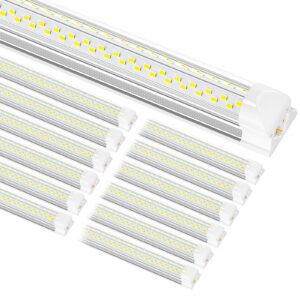 ONLYLUX 8ft LED Shop Light, 8' 100W 15000lm 6000K (12 Pack), 8 Foot Linkable led Shop Lights with Plug Fixture for Garage Workshop, T8 LED Tube Lights, High Output,
