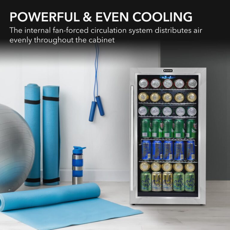 Whynter Beverage Refrigerator with Double-Layer Glass Door, 127-Can Freestanding Drink Mini Fridge, BR-130SB, 3.1 Cubic Feet, Stainless Steel - Image 9