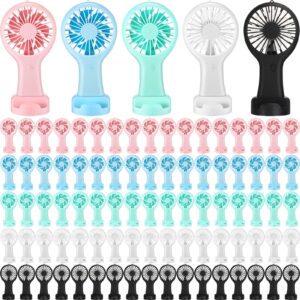 100 Pack Mini Powerful Handheld Fan Bulk 3 Speed USB Rechargeable Small Desk Fan Summer Gift for Wedding Beach Outdoor Women Eyelash (Classic 5 Colors)