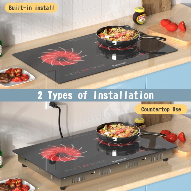 Karinear 2 Burners Electric Cooktop 110v, Portable Electric Stove top 24 Inch Countertop Burner, Radiant Ceramic Cooktop, Sensor Touch, Timer, Safety Lock - Image 7
