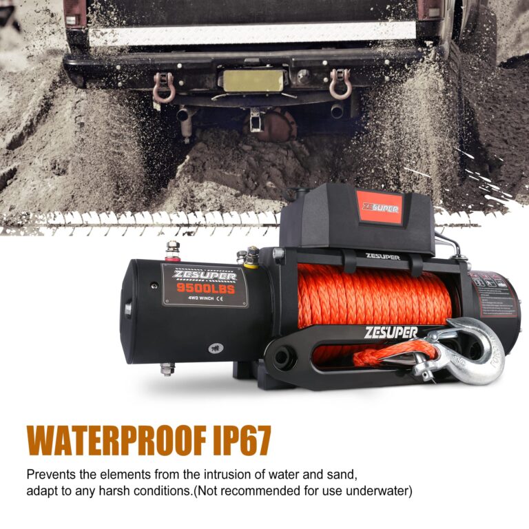 ZESUPER 9500 lbs Electric Winch Kit Waterproof IP67 Electric Winch with Hawse Fairlead, with Both Wireless Handheld Remote and Corded Control Recovery (9500-Rope) - Image 7