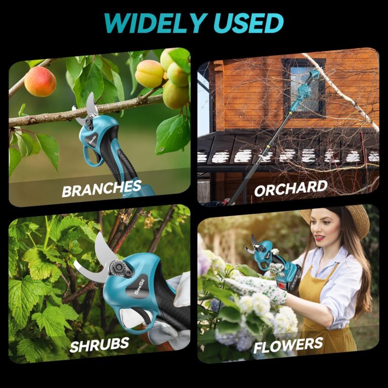 Seesii 2-in-1 Cordless Electric Pruning Shears with Pole, 15Ft Reach, 1.2" Cutting Diameter, 21V 2x 4000mAh Batteries, Battery Powered Tree Pruner with Brushless Motor for Efficient Branch Trimming - Image 4