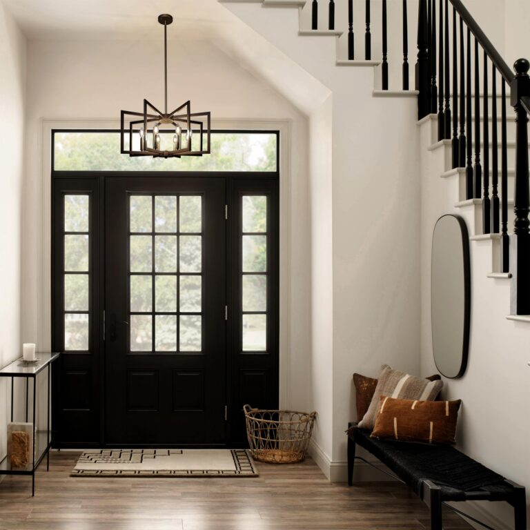 Klgxnrd 8-Light Modern Farmhouse Black Geometric Chandelier, Adjustable Height Dining Room Light Fixtures Over Table, Large Industrial Metal Chandeliers for Dining Room Kitchen Island Entryway - Image 6