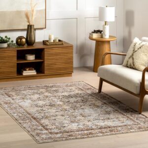 nuLOOM 9' x 12' Splashguard Machine Washable Area Rug with Waterproof Spill Proof Surface, Non Slip Backing and Stain Resistant for Living Room, Bedroom, Kitchen, Dining Room, Anise Ivory