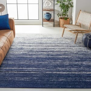 SAFAVIEH Adirondack Collection Area Rug - 9' x 12', Navy & Ivory, Modern Ombre Design, Non-Shedding & Easy Care, Ideal for High Traffic Areas in Living Room, Bedroom (ADR113N)