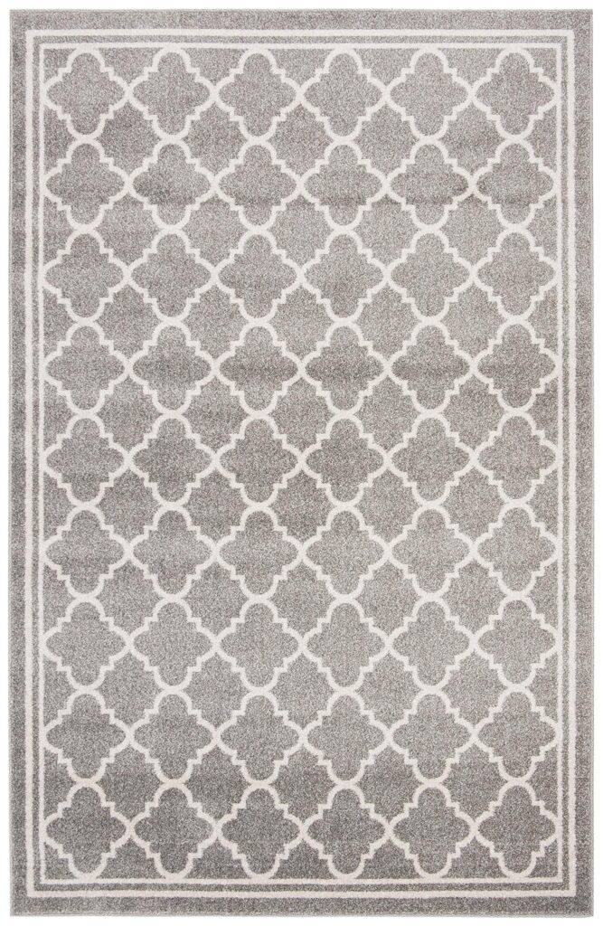 SAFAVIEH Amherst Collection X-Large Area Rug - 11' x 15', Dark Grey & Beige, Moroccan Trellis Design, Non-Shedding & Easy Care, Ideal for High Traffic Areas in Living Room, Bedroom (AMT422R) - Image 6