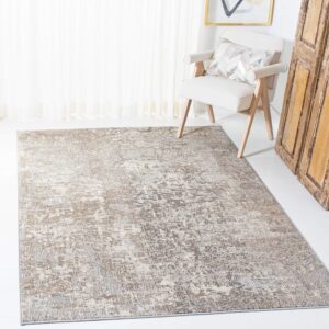 SAFAVIEH Madison Collection 10' Square GreyBeige MAD471G Modern Abstract Non-Shedding Living Room Dining Bedroom Area Rug