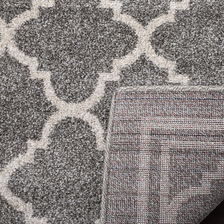 SAFAVIEH Amherst Collection X-Large Area Rug - 11' x 15', Dark Grey & Beige, Moroccan Trellis Design, Non-Shedding & Easy Care, Ideal for High Traffic Areas in Living Room, Bedroom (AMT422R) - Image 4