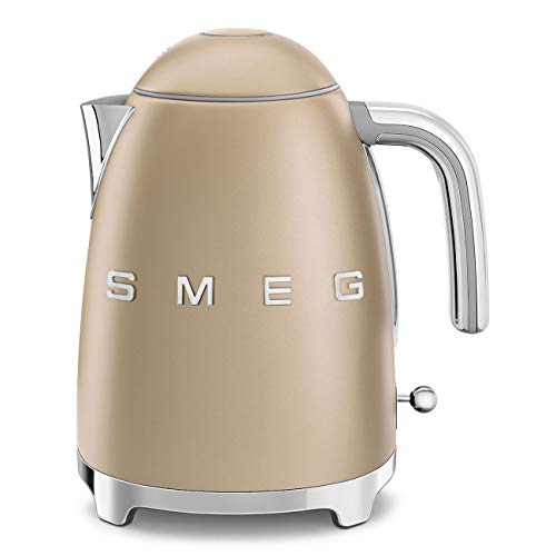 SMEG 50's Retro Style 7 Cup Electric Water Kettle with Automatic Shutoff, Removable Base, and Water Indicator, KLF03CHMUS, Matte Campagne