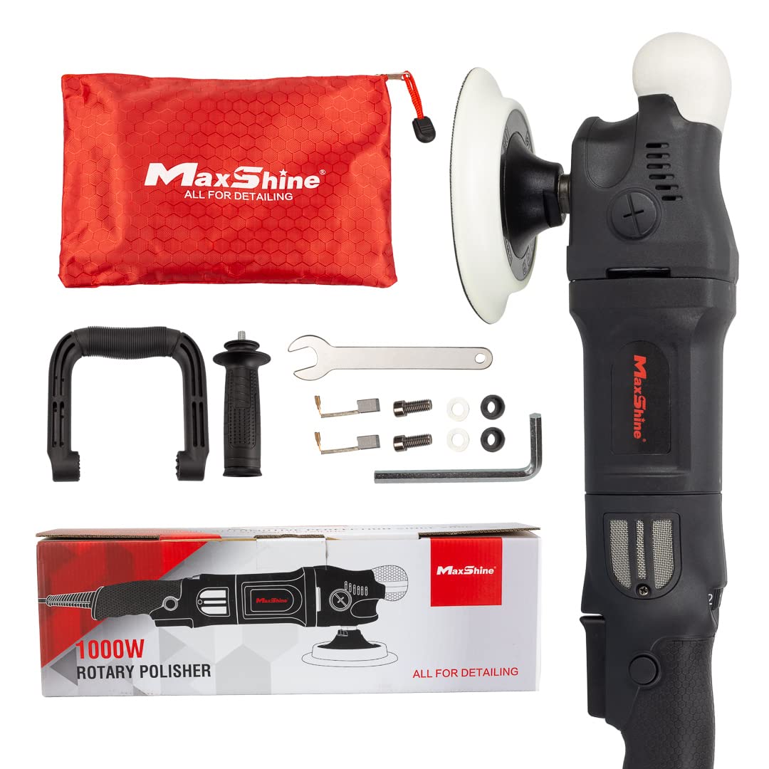 Maxshine M1000 Rotary/RO Polisher - 1000W, 5/8” Spindle Thread, Variable 6-Speed Dial, 4-Meter Heavy-Duty Cable - Professional Auto Detailing Tool