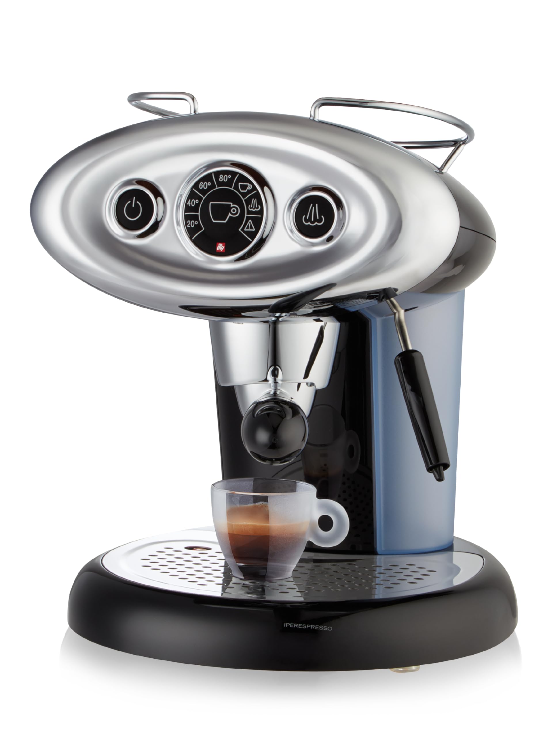 Illy X7.1 Espresso Single-Serve Machine, Barista Quality Espresso Machine for iperEspresso capsules with Milk Frother Steam Wand (Black)